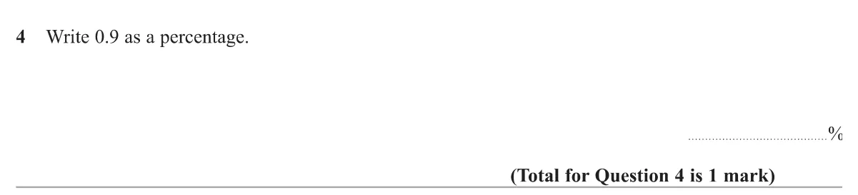Convert a decimal to a percentage.