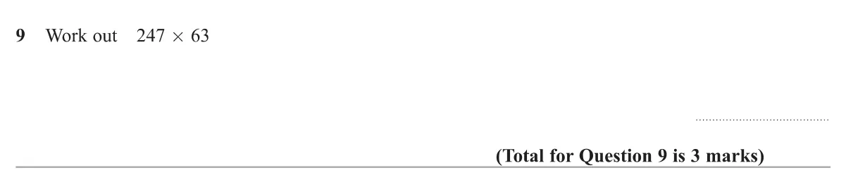 Multiply a three-digit number by a two-digit number without a calculator.