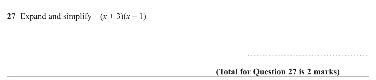 Expand and simplify the product of two linear brackets.