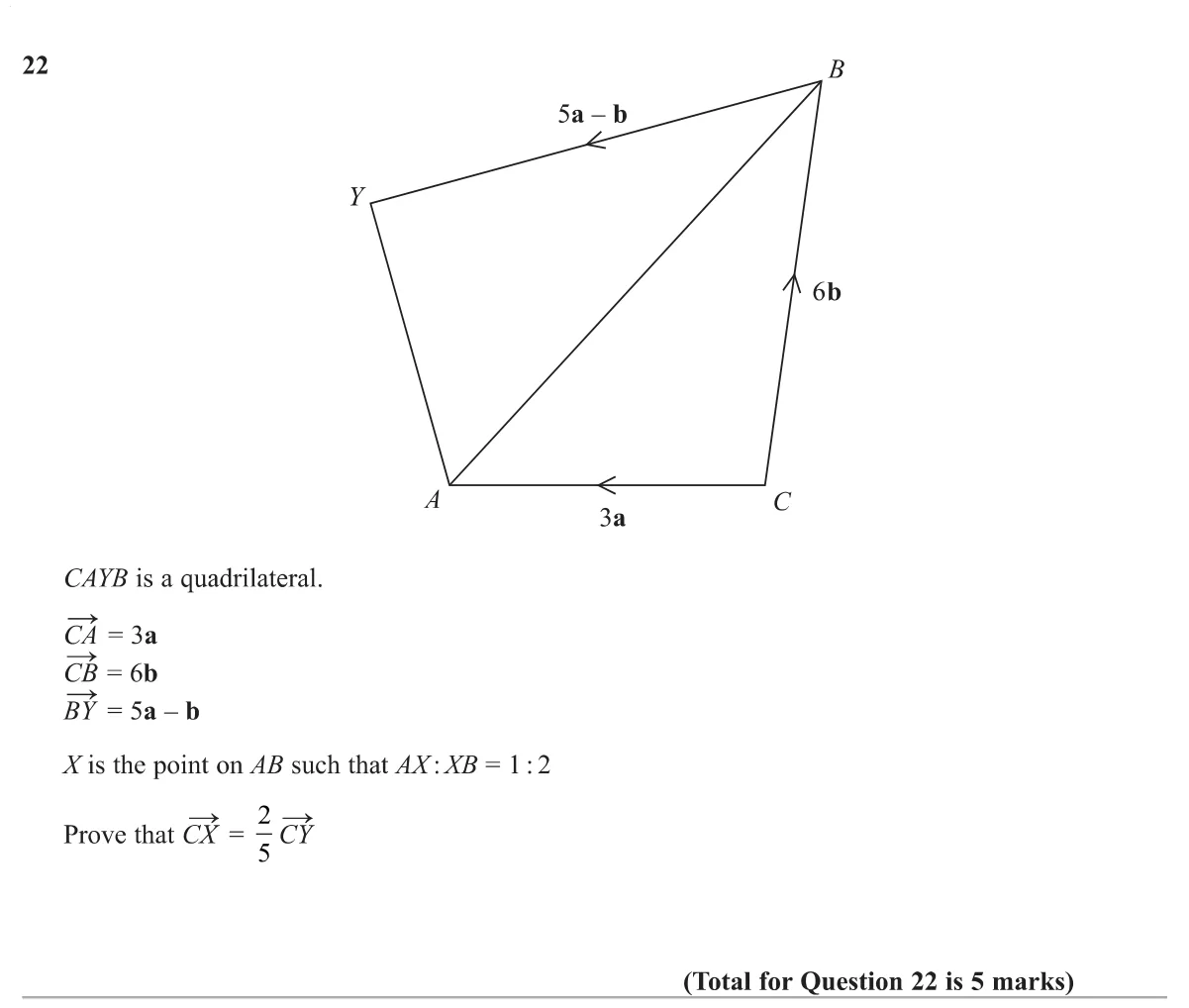 Use vectors in a quadrilateral to prove one vector is a multiple of another.