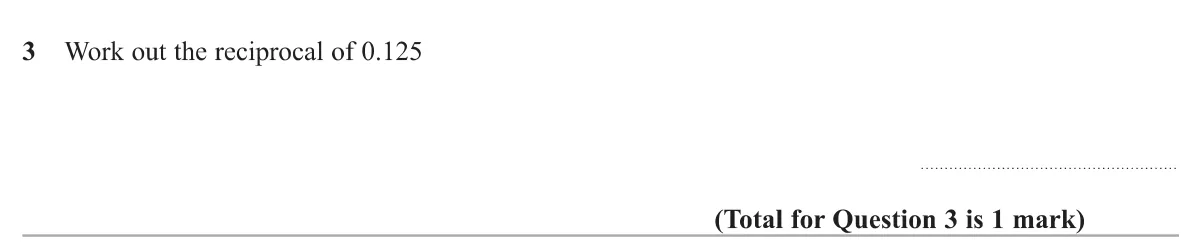 Find the reciprocal of a decimal.