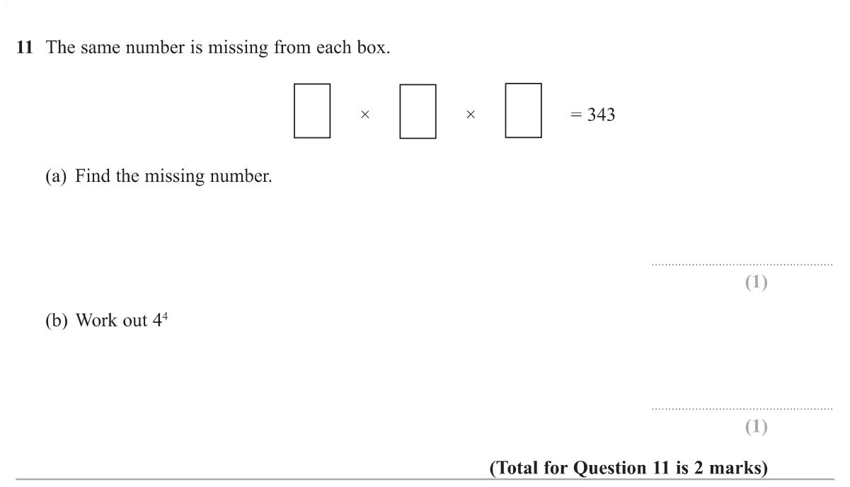 Find the number that multiplied by itself three times gives 343, then evaluate a fourth power.