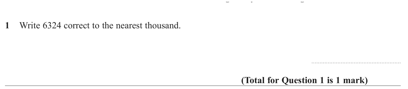 Round a four-digit whole number to the nearest thousand.