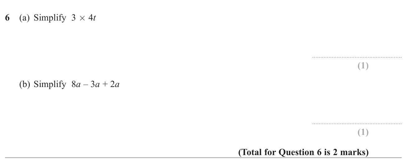 Simplify a product of a number and an algebraic term, then collect like terms.