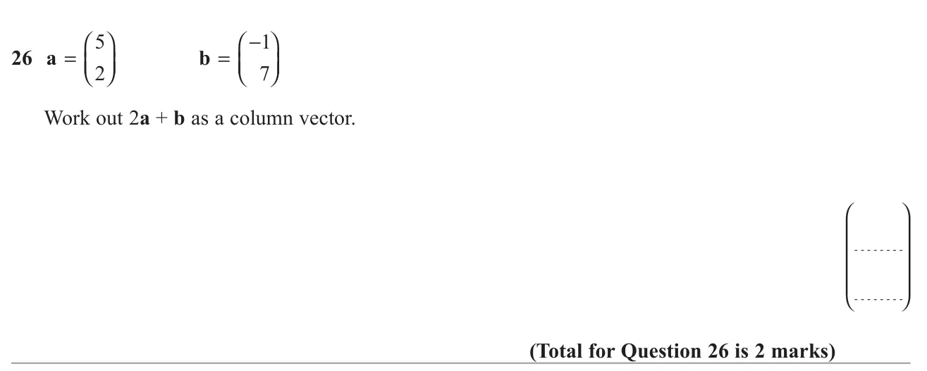 Combine two column vectors using a scalar multiple and addition.