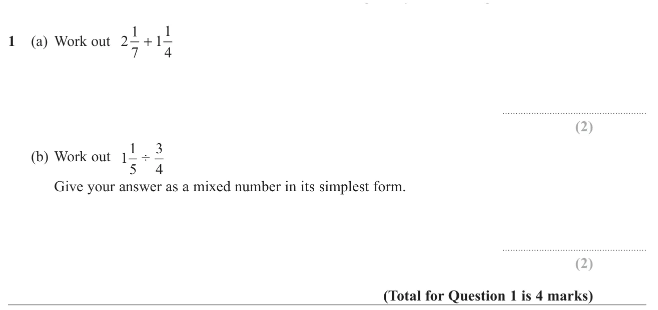 Add two mixed numbers and divide a mixed number by a fraction.