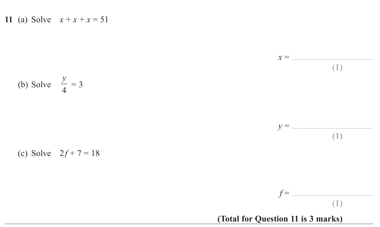 Solve three simple linear equations.