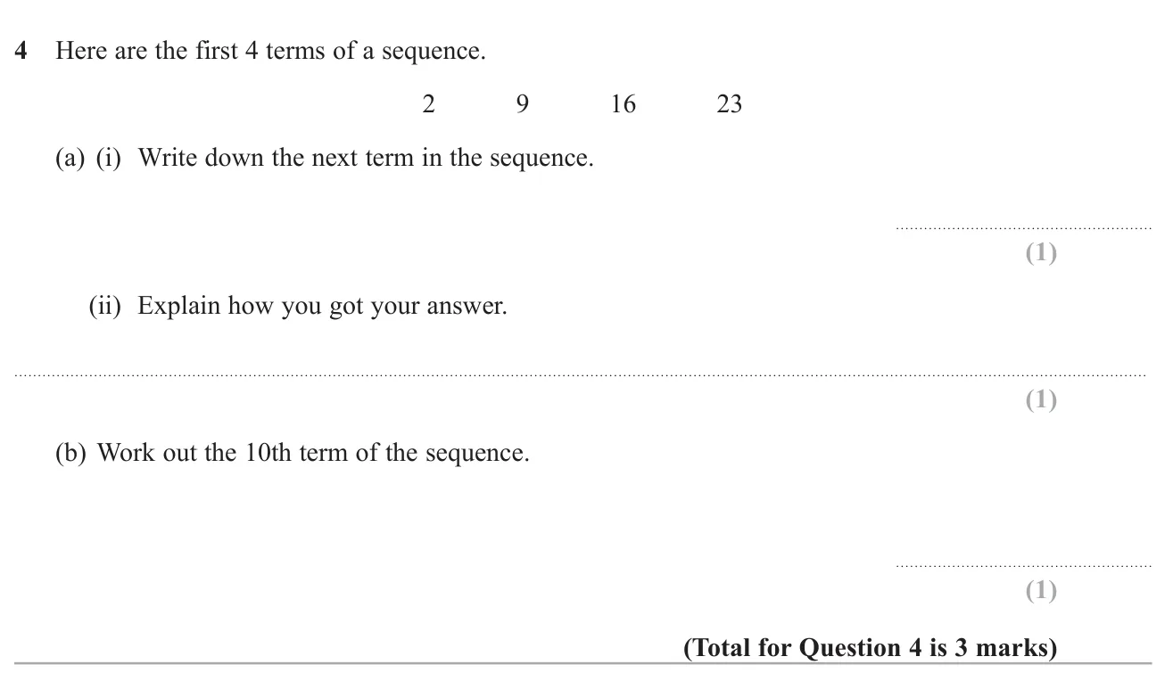 Continue a term-to-term sequence, explain the rule, and find a later term.