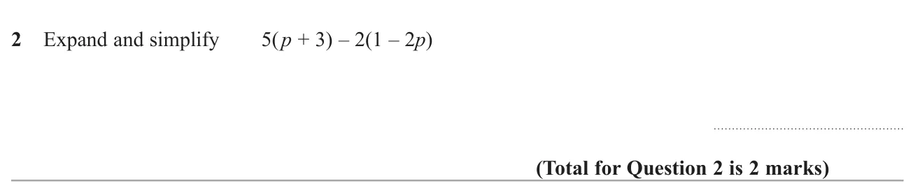 Expand two brackets, one with a negative multiplier, and simplify.