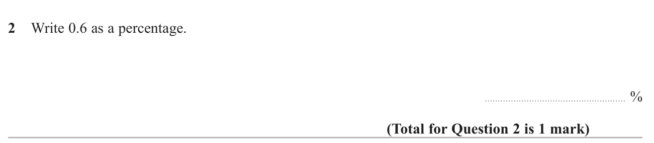 Convert a decimal to a percentage.