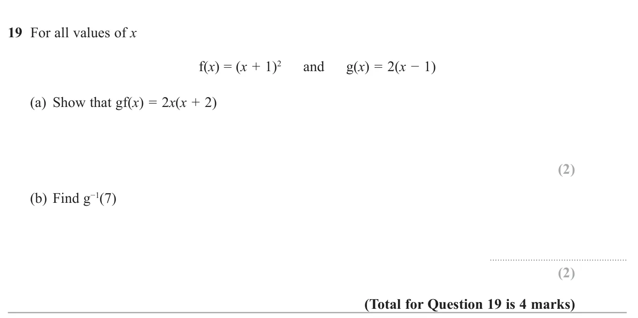 Form a composite function and show it equals a given expression, then evaluate an inverse function.