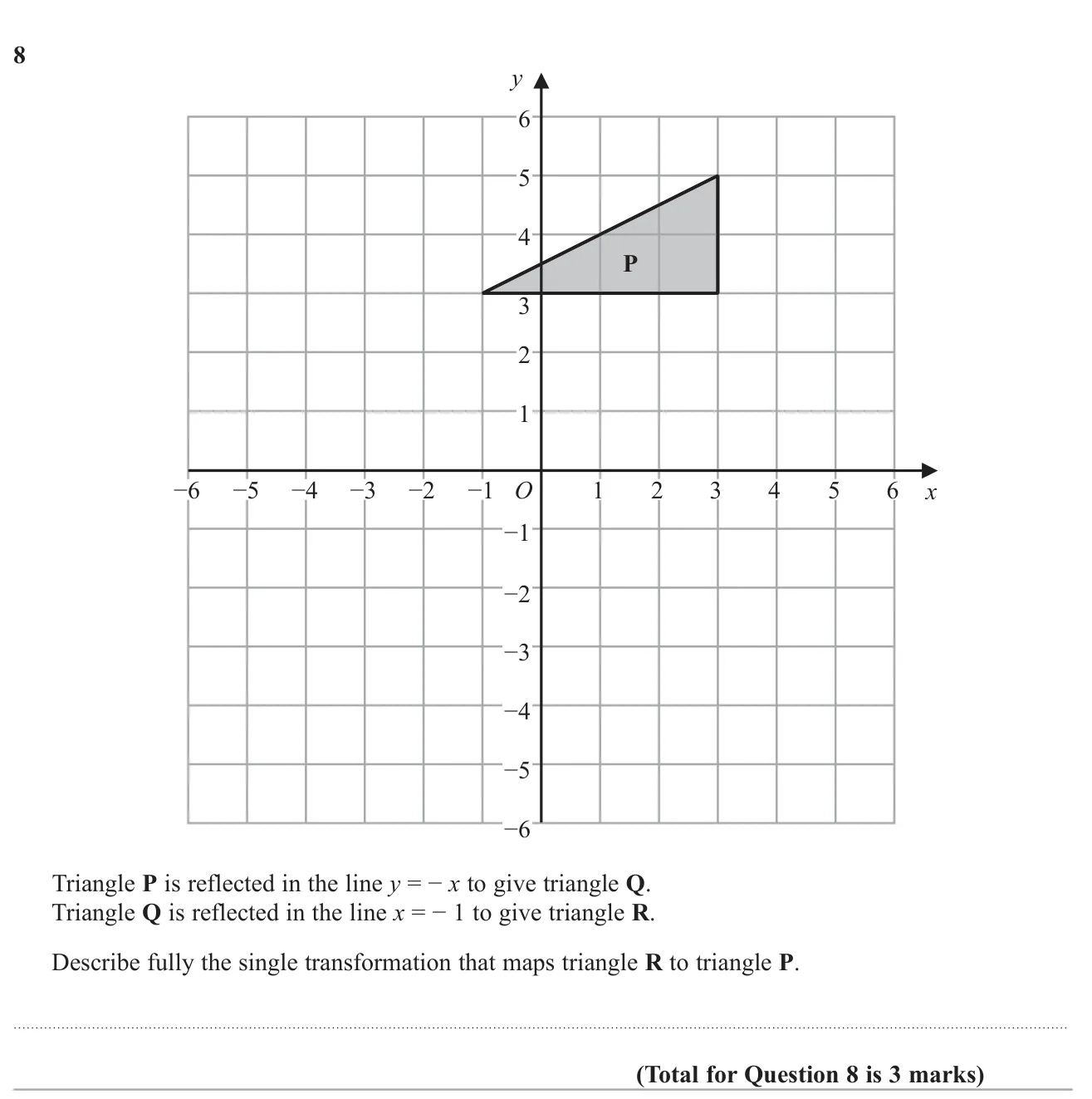 Carry out two reflections on a triangle and describe the single transformation from the final image back to the original.