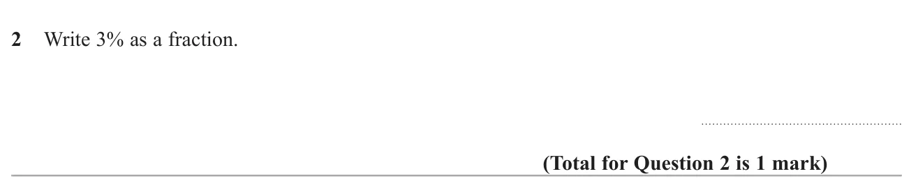 Convert a percentage into a fraction.