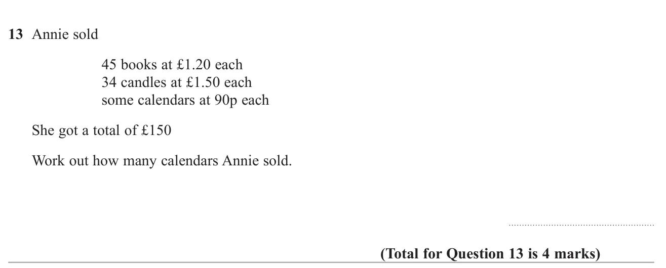 Find how many calendars were sold from the total takings and the other items sold.
