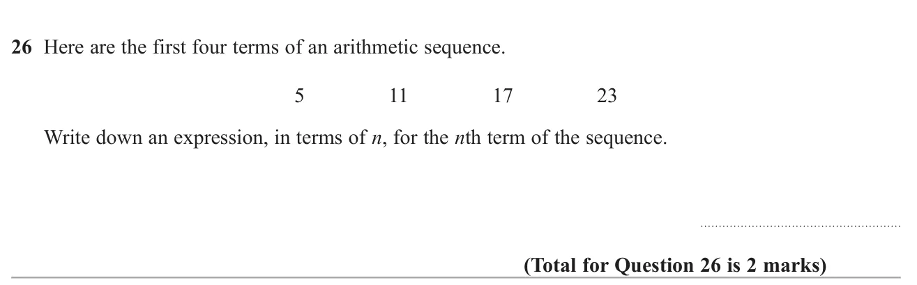 Find the nth term of an arithmetic sequence.