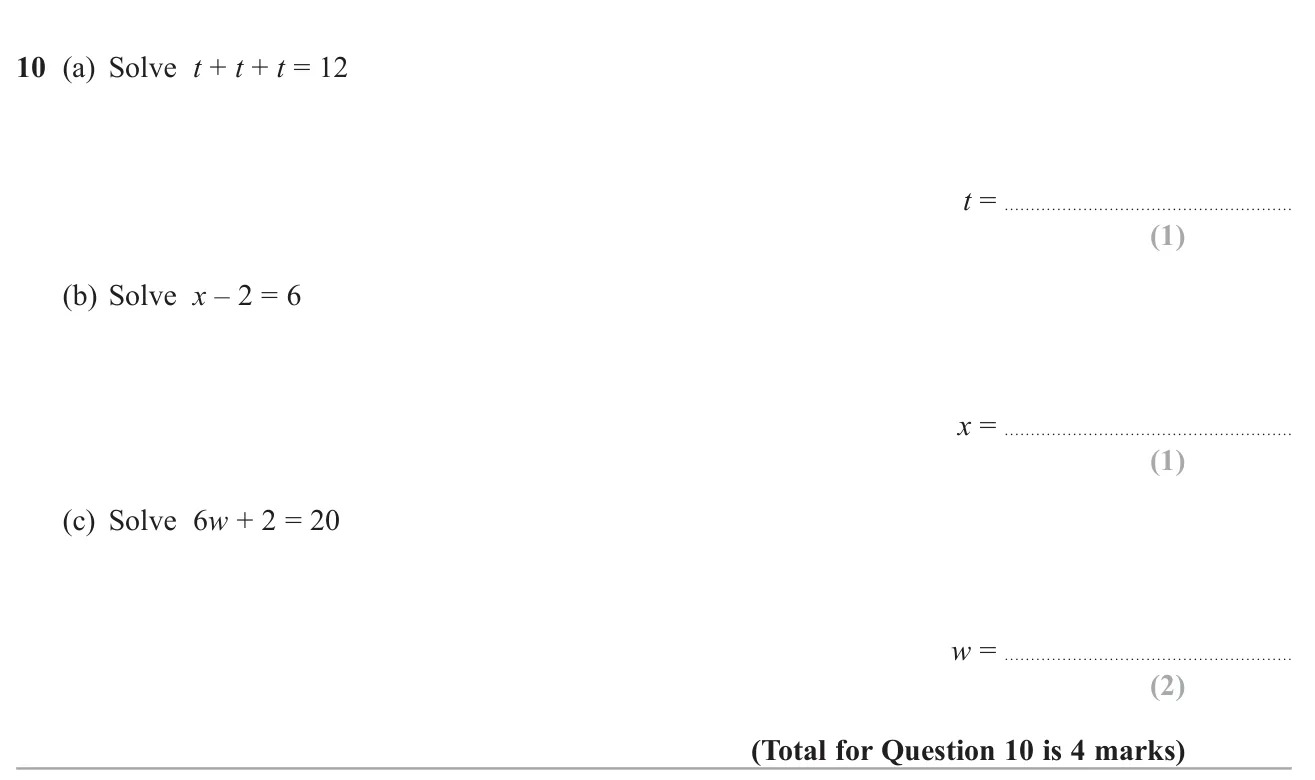 Solve three simple linear equations.