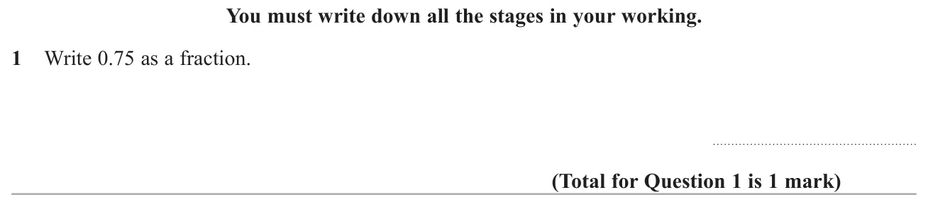 Convert a decimal into a fraction.