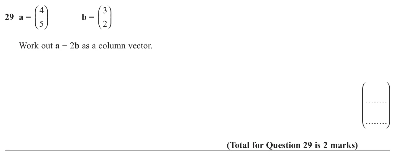 Subtract twice one column vector from another.