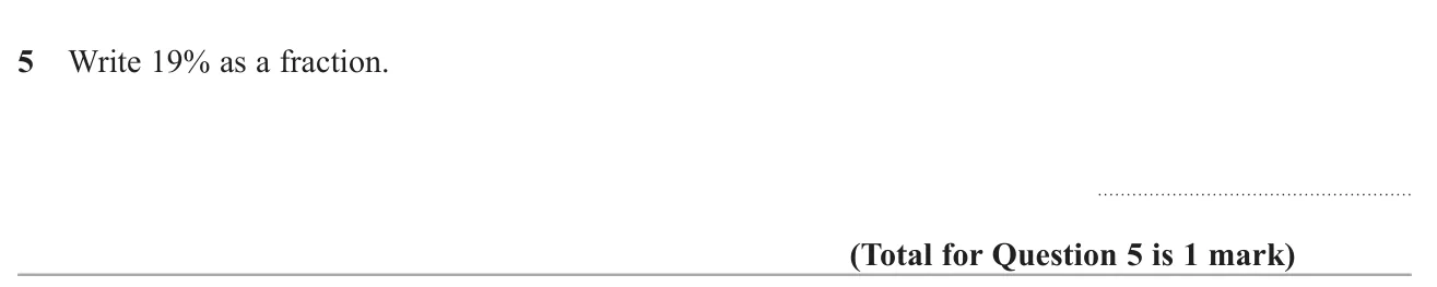 Write a percentage as a fraction.
