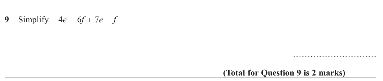 Simplify an expression by collecting like terms.