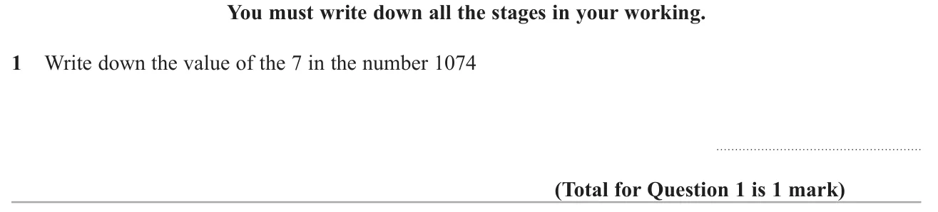 State what a particular digit is worth in a four-digit number.
