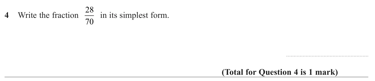 Simplify a fraction fully.