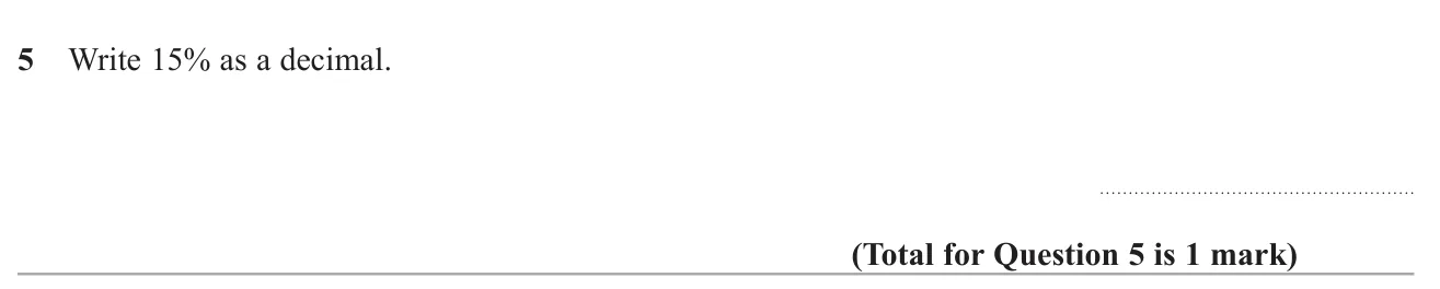 Convert a percentage to a decimal.