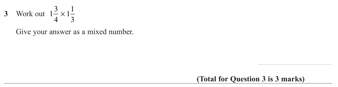 Multiply two mixed numbers and give the answer as a mixed number.