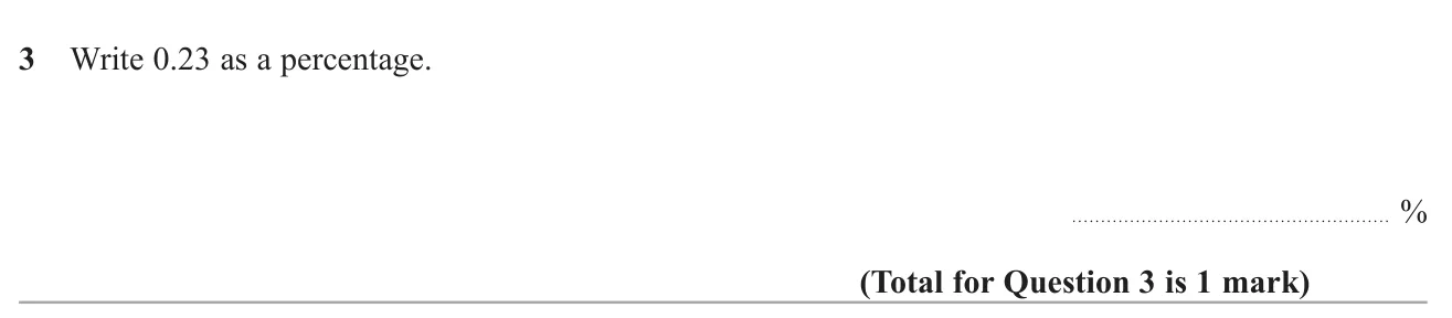 Convert a decimal into a percentage.