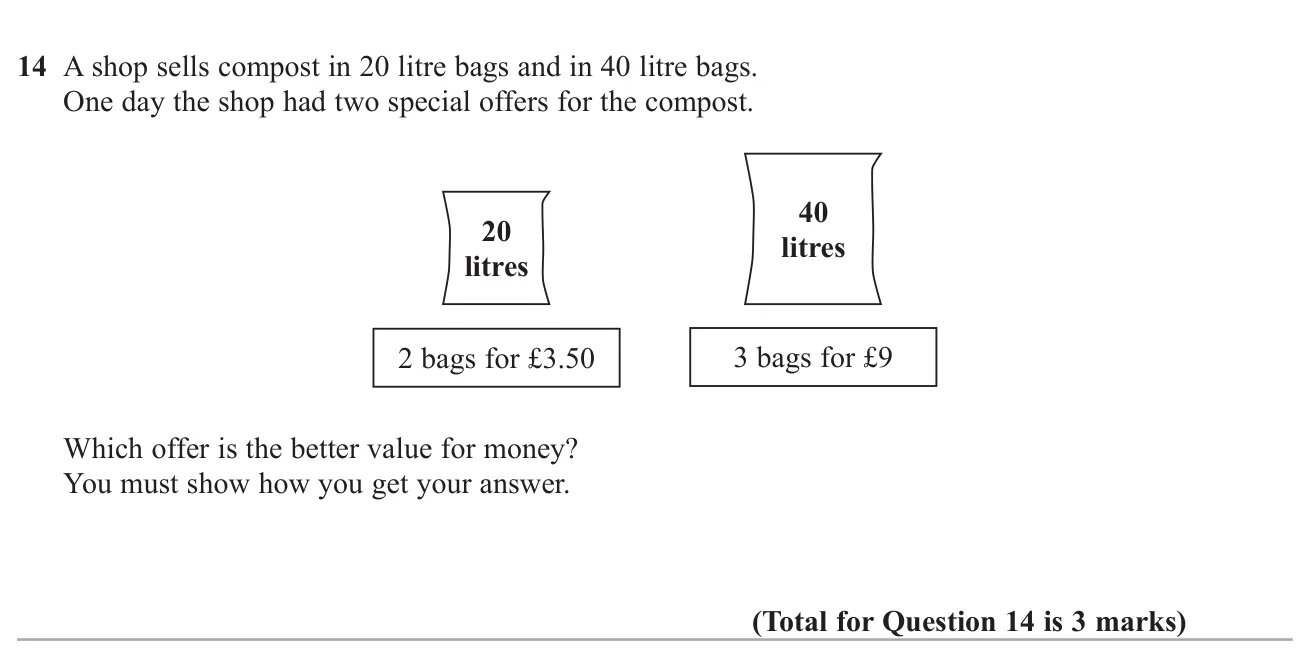 Compare two multi-buy offers on bags of different sizes to find which is better value.