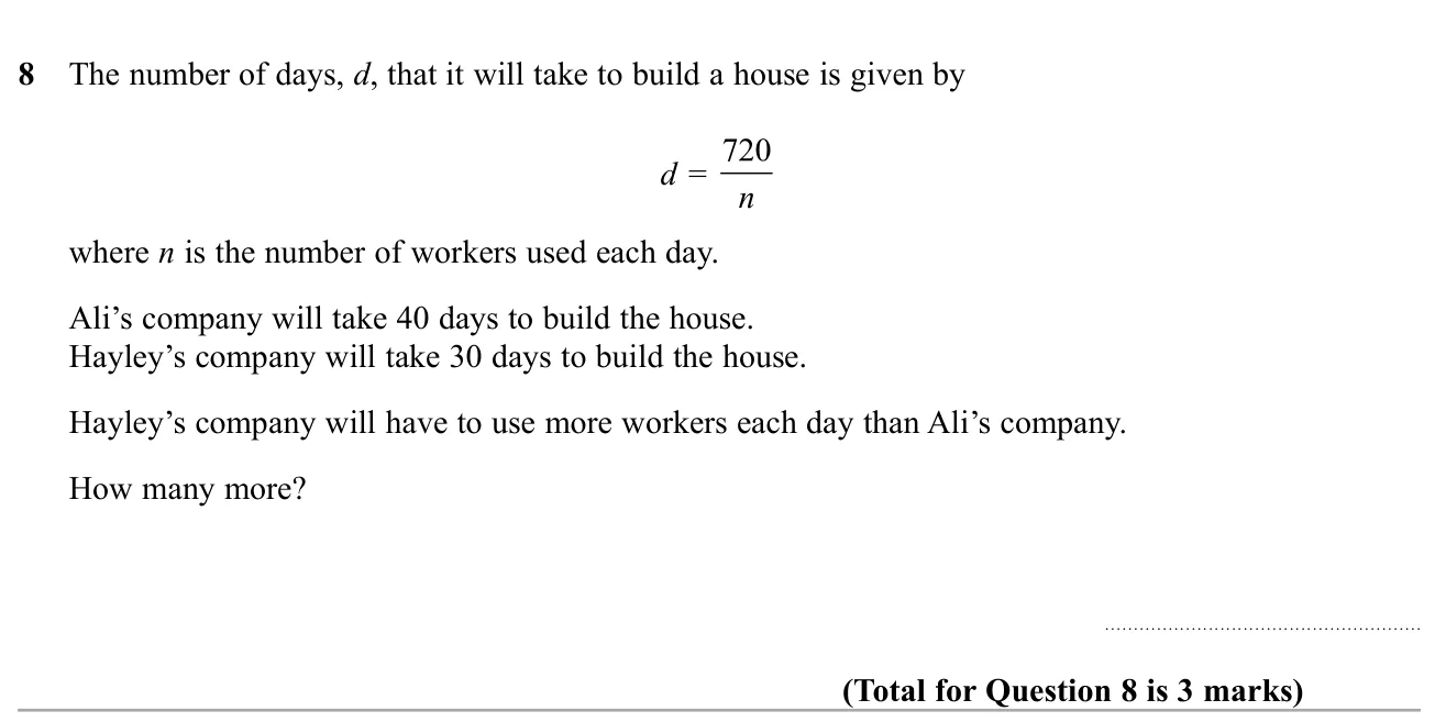 Use an inverse proportion formula to find how many more workers are needed to finish a job faster.