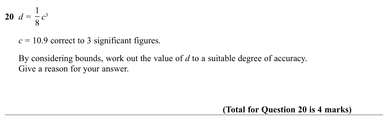 Use upper and lower bounds of a rounded value to give a formula's result to a justified accuracy.