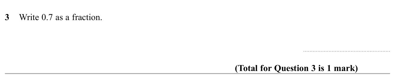 Convert a one-decimal-place number to a fraction.