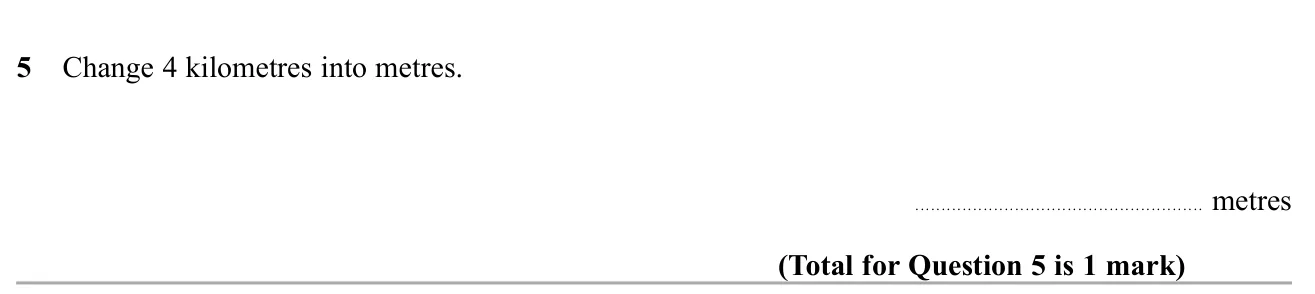 Convert a distance in kilometres to metres.