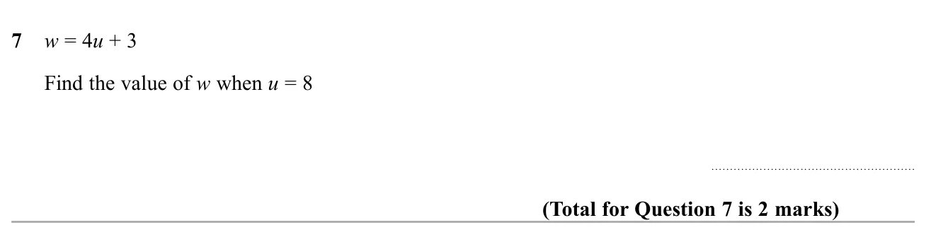 Substitute a value into a linear formula.