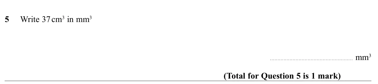 Convert a volume from cubic centimetres to cubic millimetres.