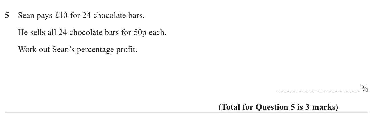 Work out the percentage profit when a batch of items is bought and sold individually.
