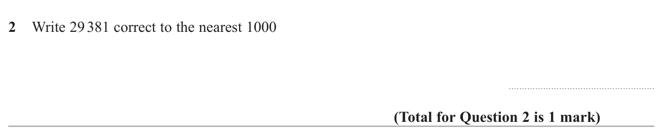 Round a five-digit whole number to the nearest thousand.