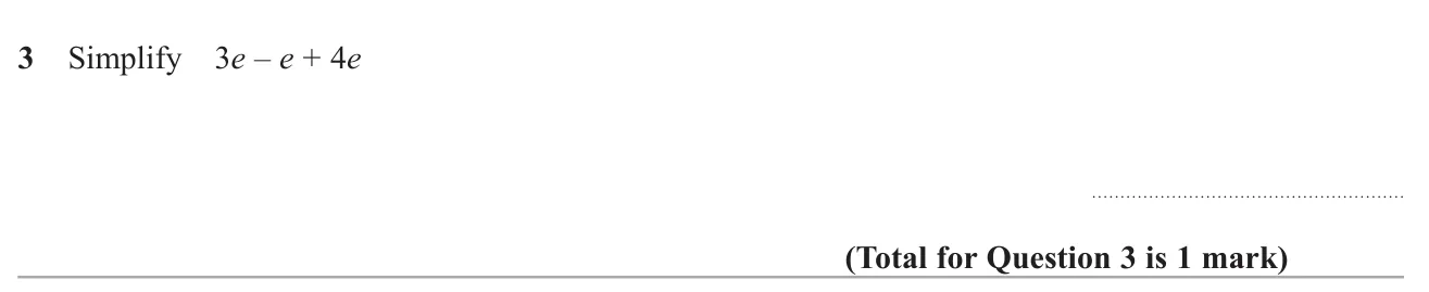 Collect like terms in a simple expression in e.