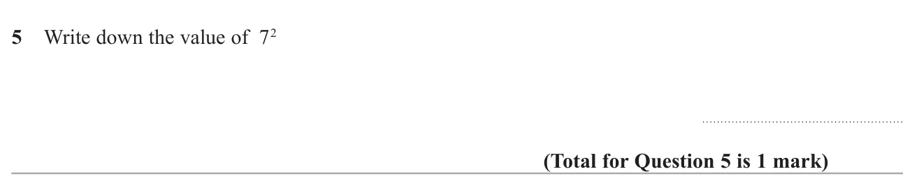 Evaluate seven squared.