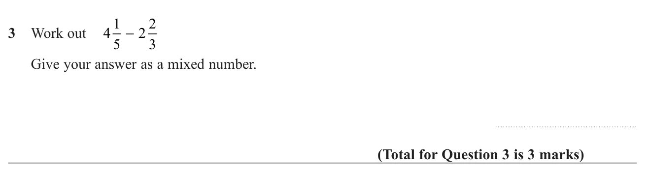 Subtract two mixed numbers and give the result as a mixed number.