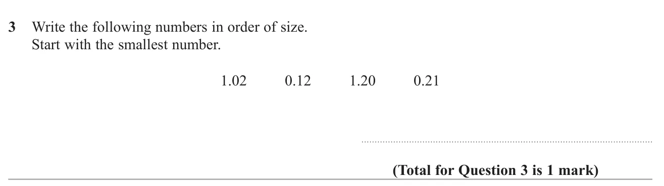 Put four decimals in ascending order.