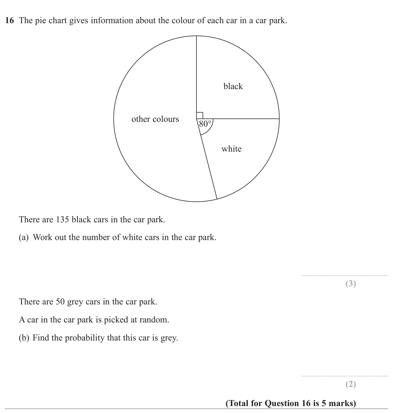 Use a pie chart with one known frequency to find another frequency, then find a probability from the total.