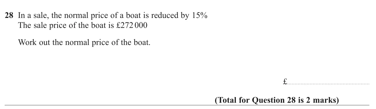 Find the original price after a percentage decrease.
