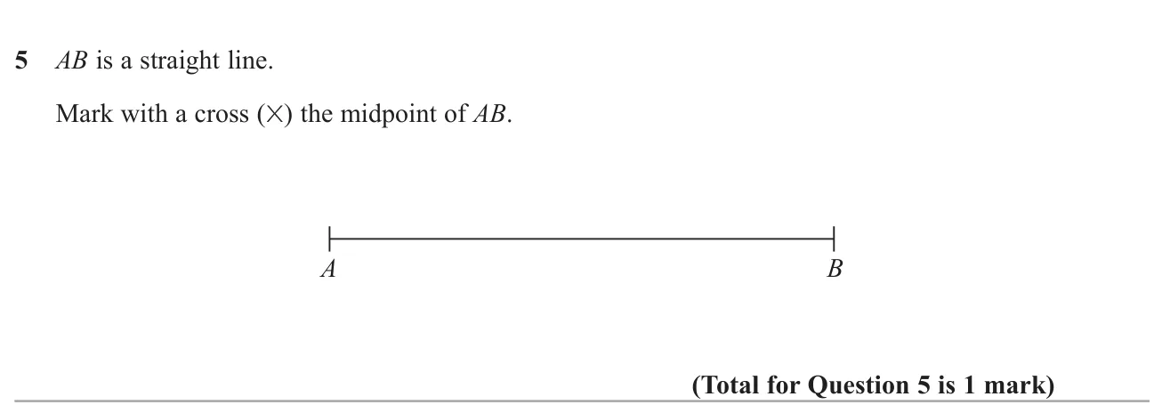 Mark the point halfway along a given line segment.
