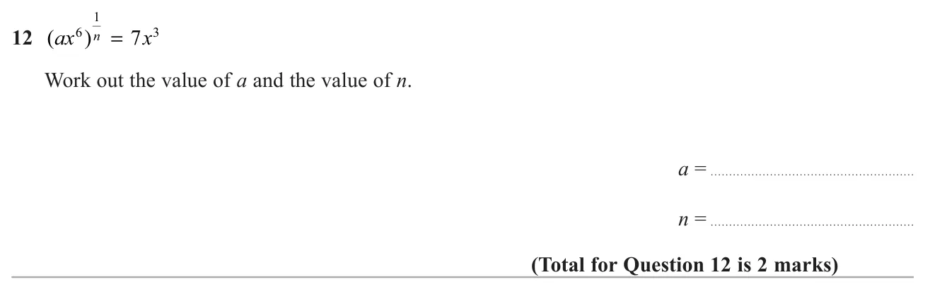 Find the unknown coefficient and root index in an equation involving a fractional power of an algebraic term.