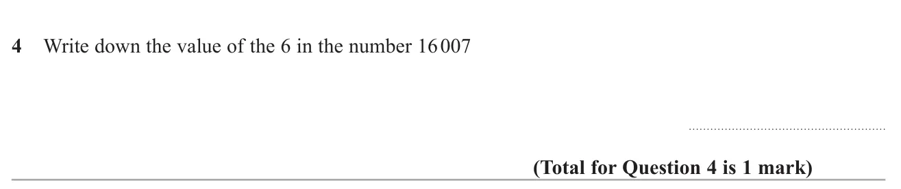 State the place value of one digit in a five-digit whole number.