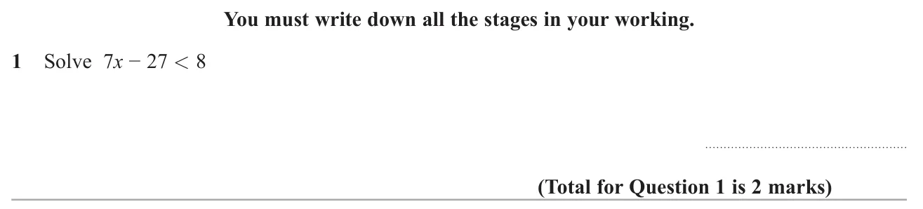 Solve a two-step linear inequality.