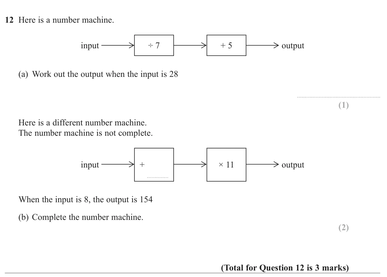 Use a two-step number machine forwards, then find the missing step in another machine.