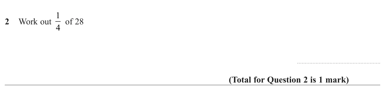 Find a quarter of a whole number.